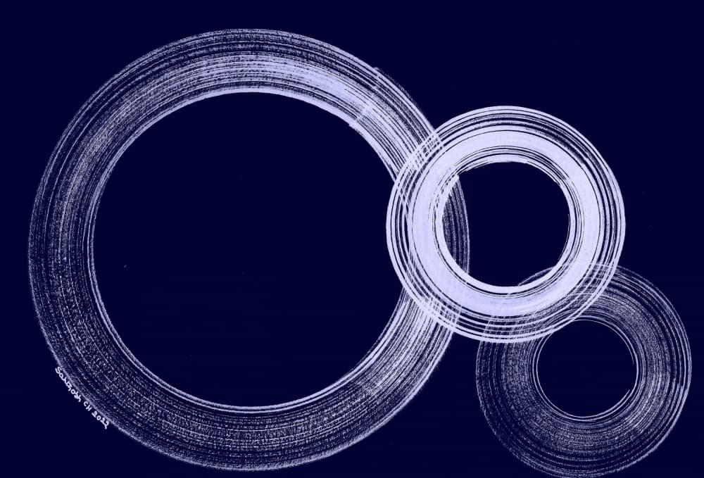 Overlapping Circles Blue by Santhosh ch — canvas wall art