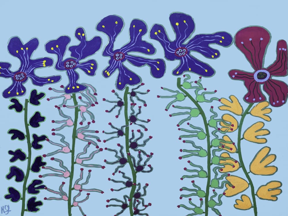Whimsical Floral Garden by Helen Joynson — canvas wall art