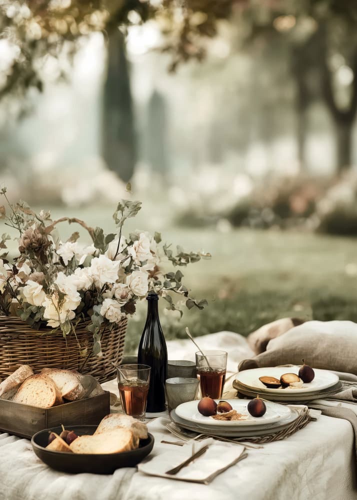Autumn Garden Picnic by Justyna Jaszke — canvas wall art