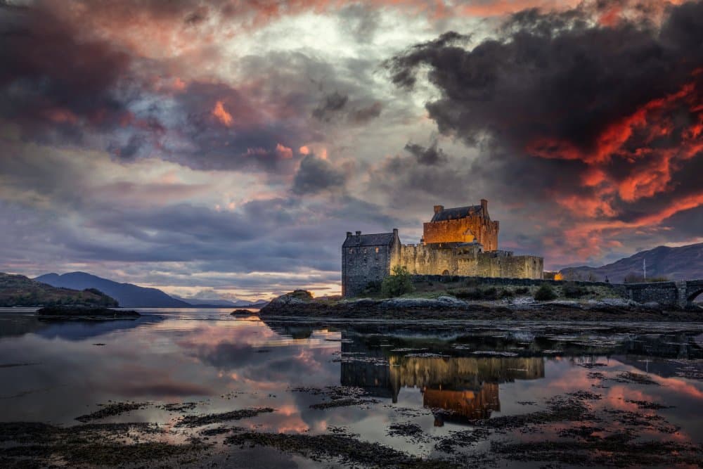 Eilean Donan Castle Sunset by Adrian Popan — canvas wall art