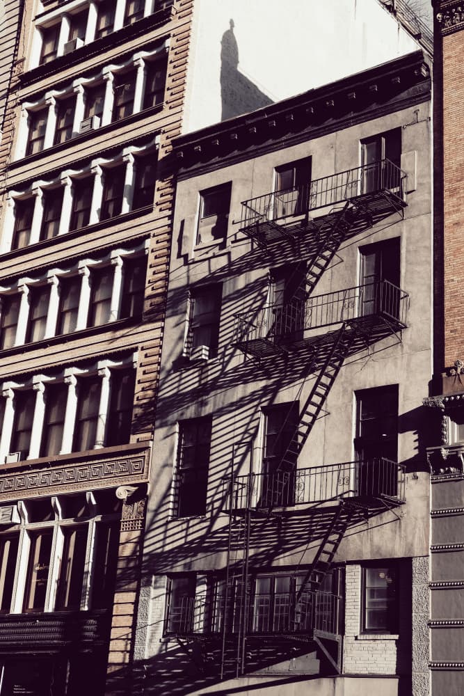 New York City Fire Escapes by Rikard Martin — canvas wall art