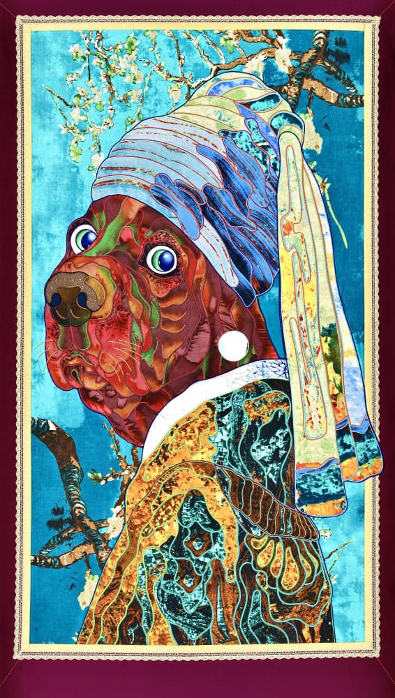 Whimsical Pearl Earring Dog by Kostyantin Malginov — canvas wall art
