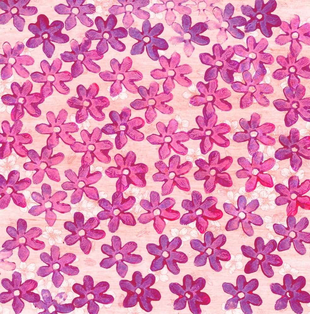 Pink Purple Floral Pattern by Santhosh ch — canvas wall art