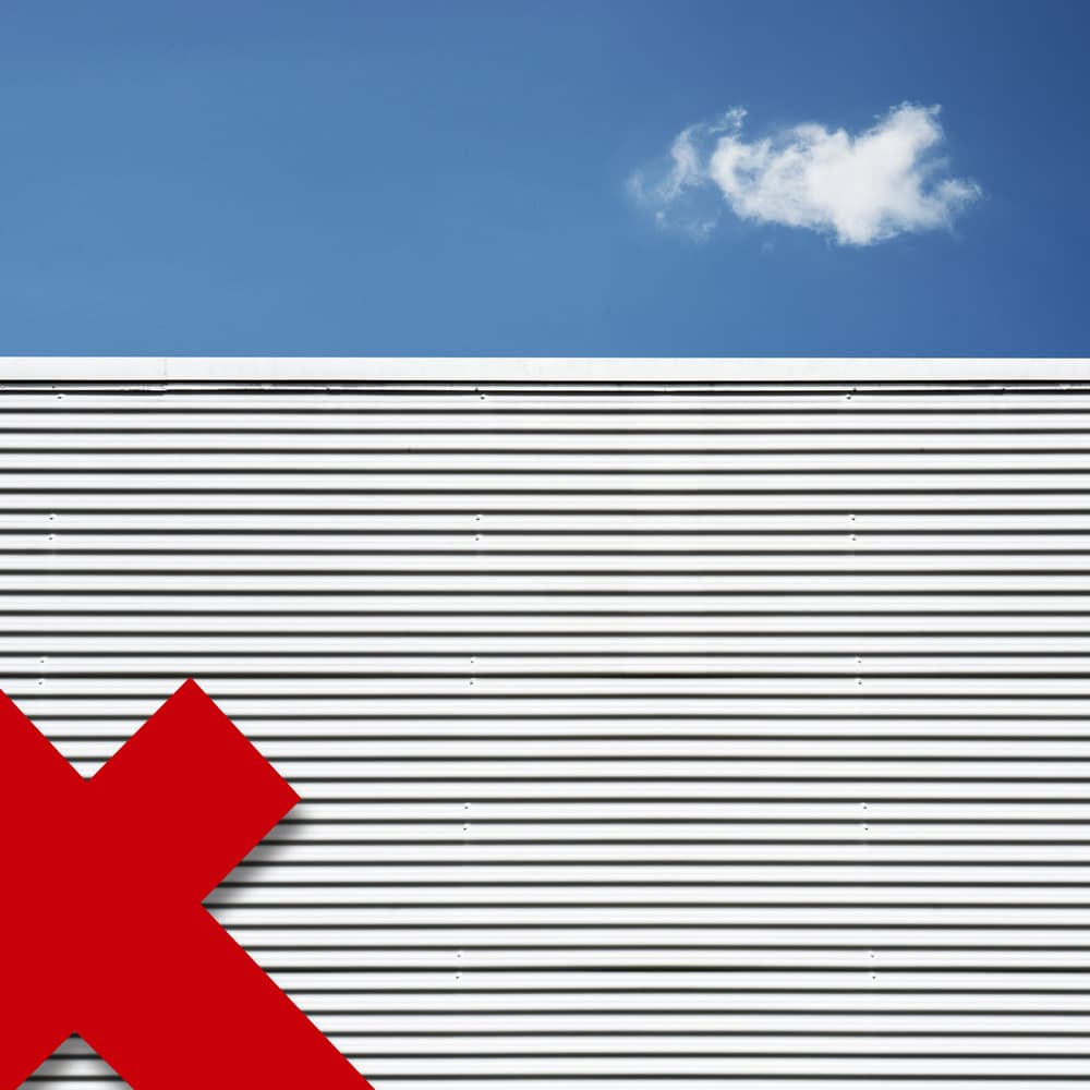 Blue Sky Red X by Luc Vangindertael (laGrange) — canvas wall art