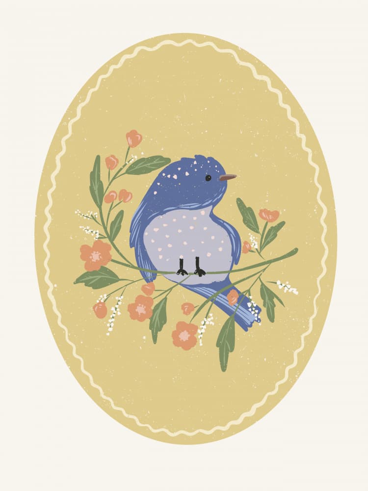 Whimsical Garden Bird by Nikita Jariwala — canvas wall art