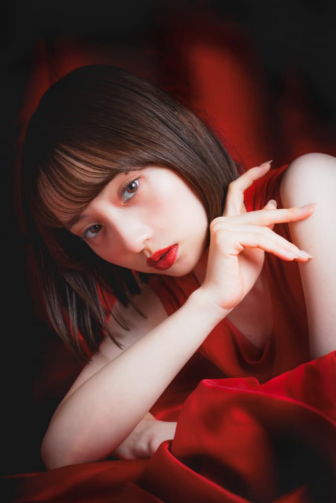 Mysterious Red Woman by Masatoshi Washimi — canvas wall art