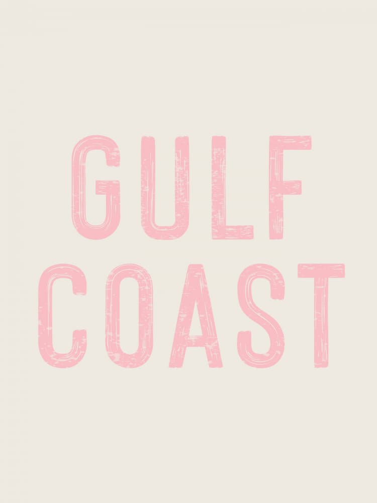 Pink Gulf Coast Text by Jolly and Dash — canvas wall art