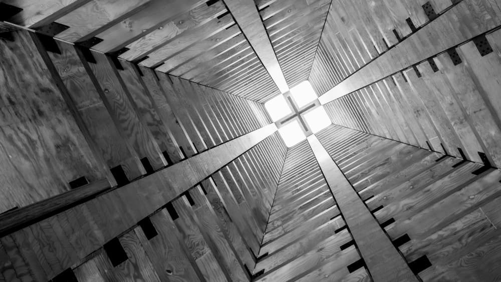 Wooden Light Shaft by Markus Auerbach — canvas wall art