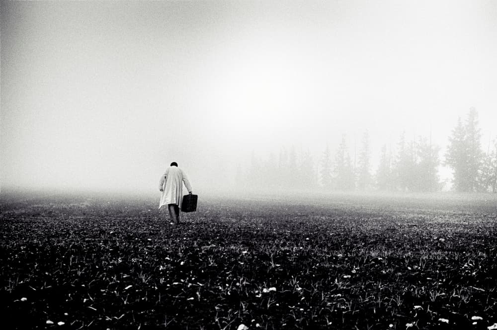 Solitary Walk in Mist by Miki Meir Levi — canvas wall art