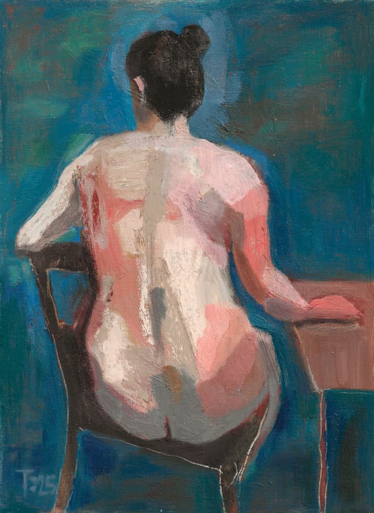 Nude Figure In Blue by Tore Bahnson — canvas wall art