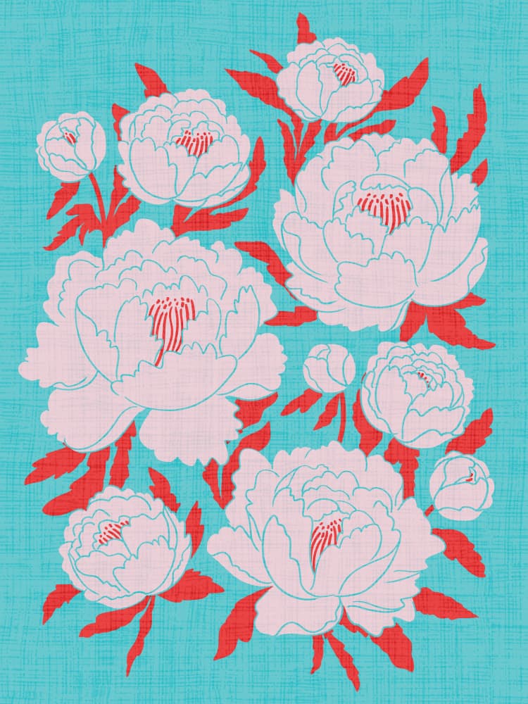 Modern Peony Blooms by Dana Ďuričeková — canvas wall art