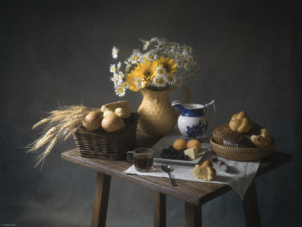 Rustic Breakfast Still Life by Catherine Wang — canvas wall art
