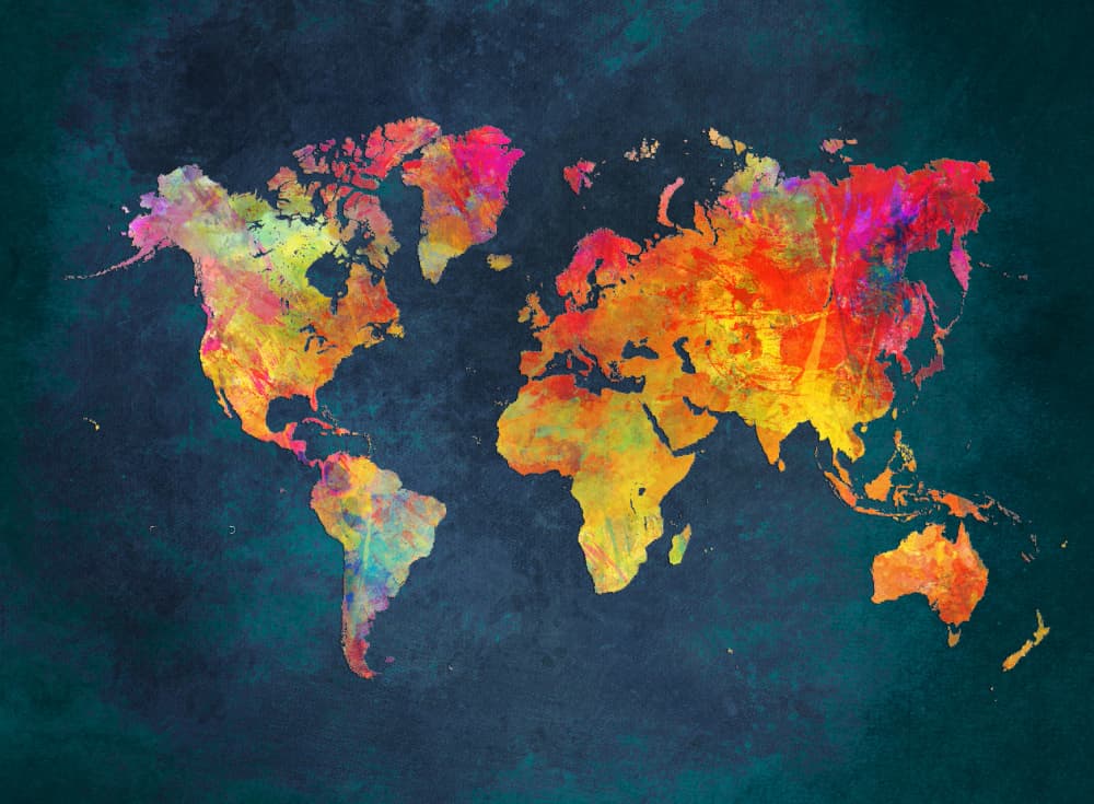 Abstract World Map by Justyna Jaszke — canvas wall art