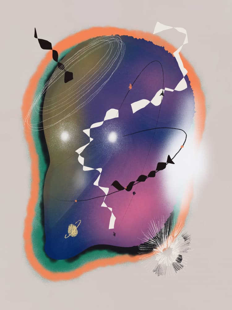 Ethereal Cosmic Profile by Little Dean — canvas wall art