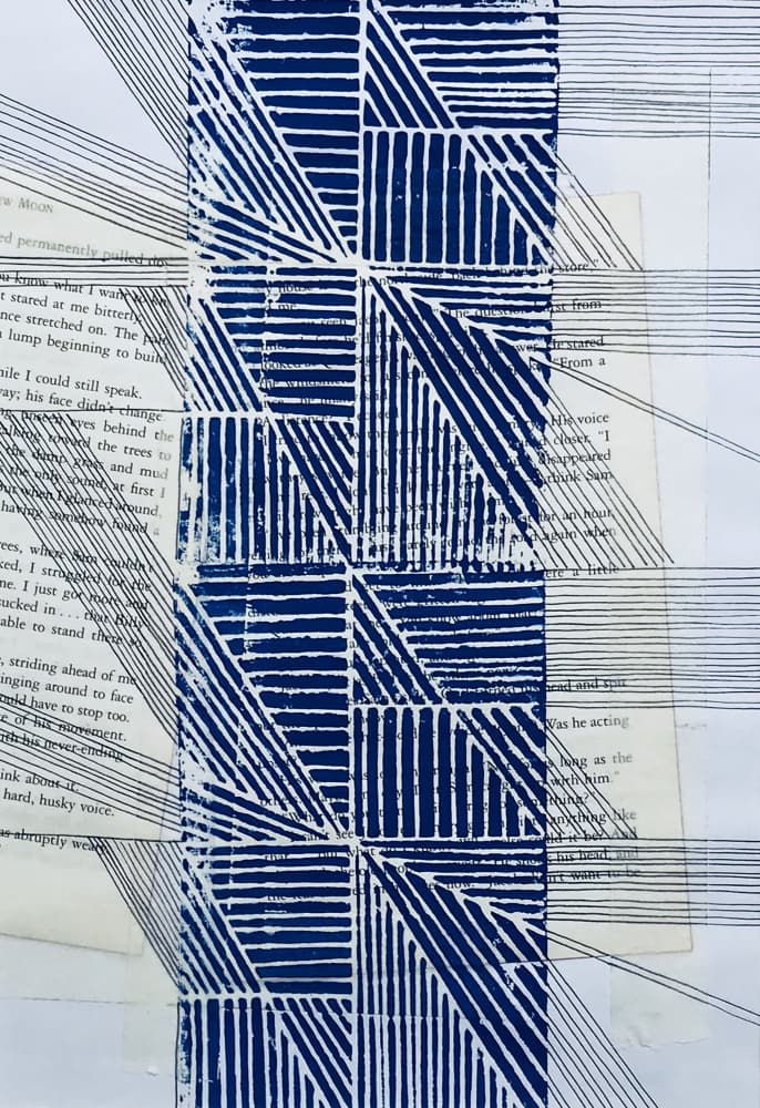 Indigo Geometric Pattern by kellymariesmith — canvas wall art