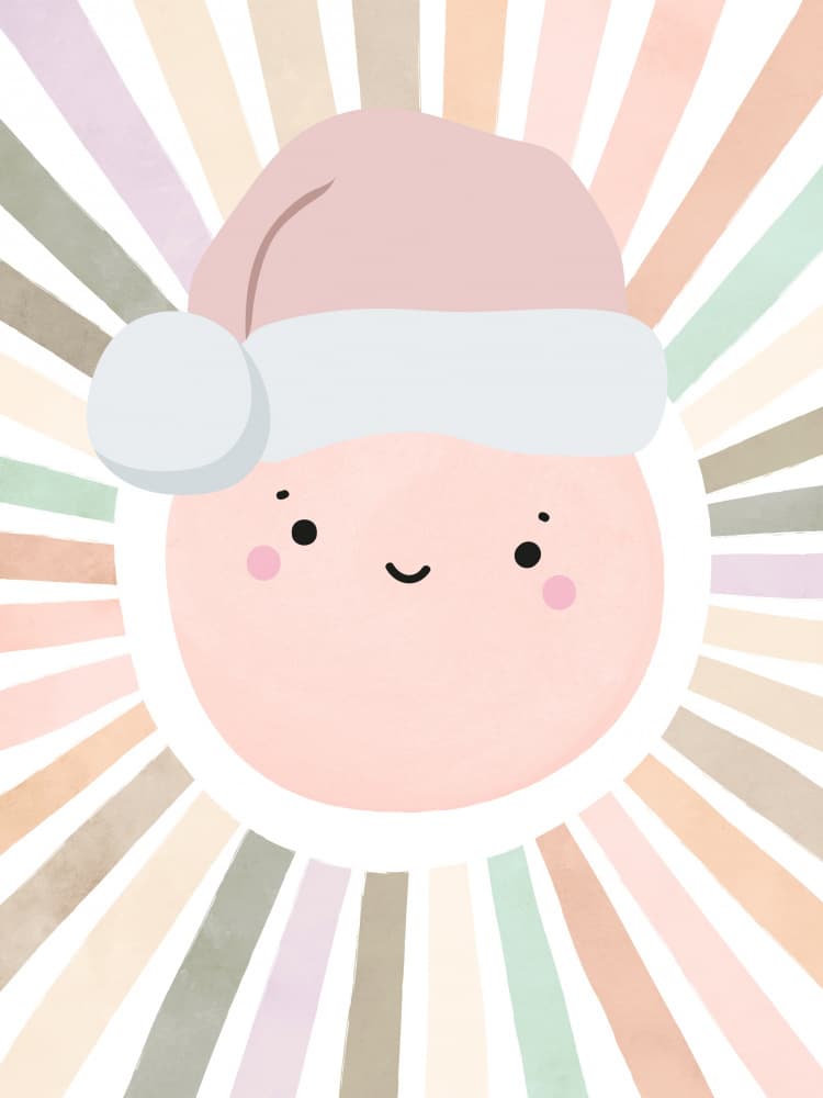 Happy Santa Sun by Mathieu jeuf — canvas wall art