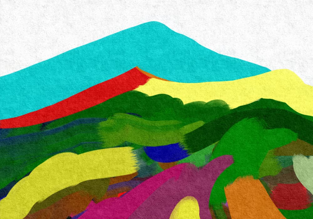 Colorful Abstract Mountains by Cesare Bellassai Art — canvas wall art