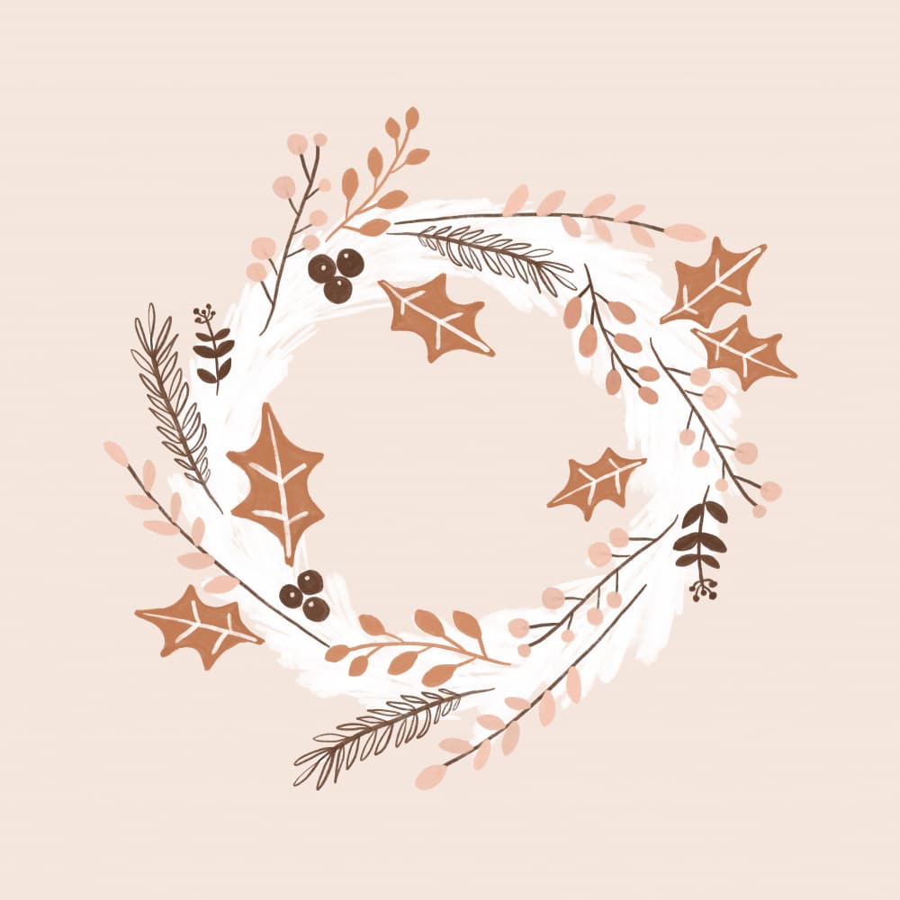 Cozy Holiday Wreath by Orara Studio — canvas wall art