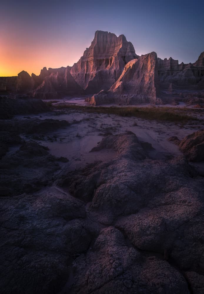 Badlands Sunset Glow by Ruiqing P. — canvas wall art