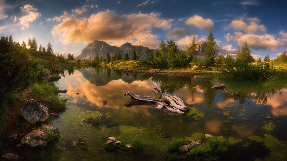 Golden Hour Alpine Lake by Krzysztof Browko — canvas wall art