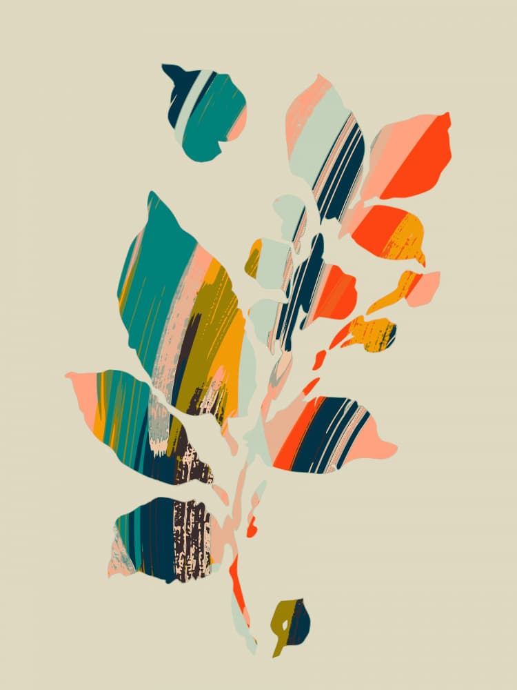 Vibrant Botanical Strokes by Annick — canvas wall art