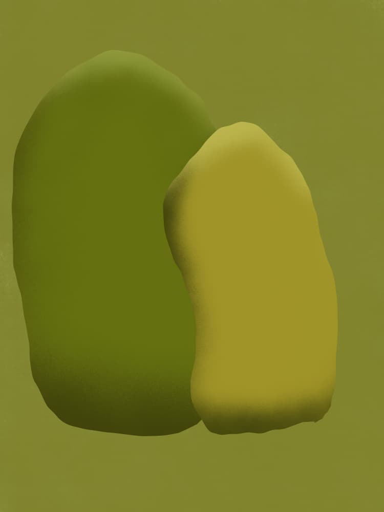 Organic Green Shapes by Little Dean — canvas wall art