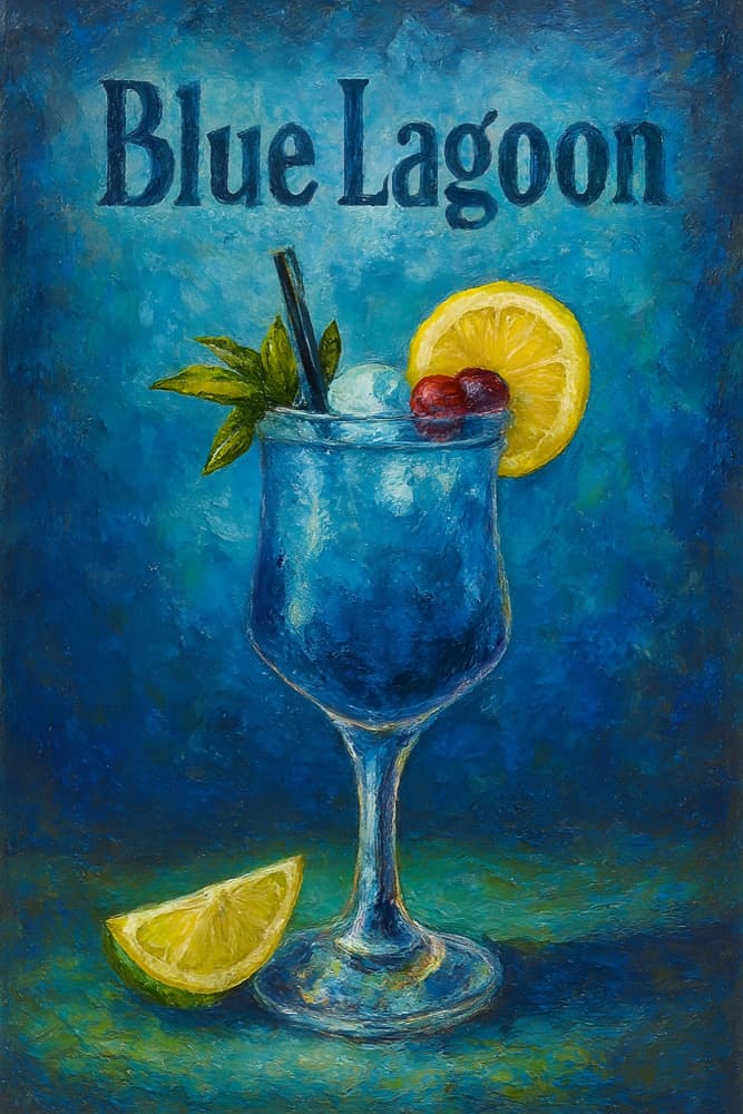 Refreshing Blue Cocktail by HUGO — canvas wall art