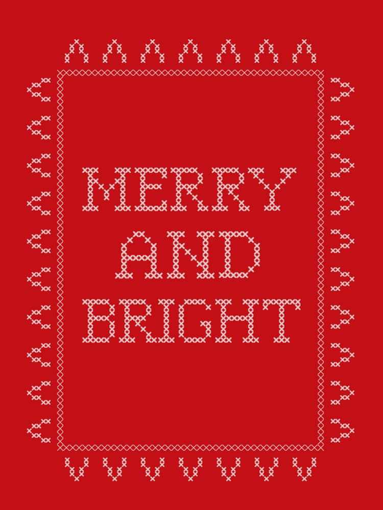 Merry And Bright Stitch by Jolly and Dash — canvas wall art