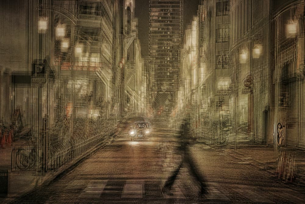 Blurred City Night by MingLun Tsai (蔡明倫) — canvas wall art