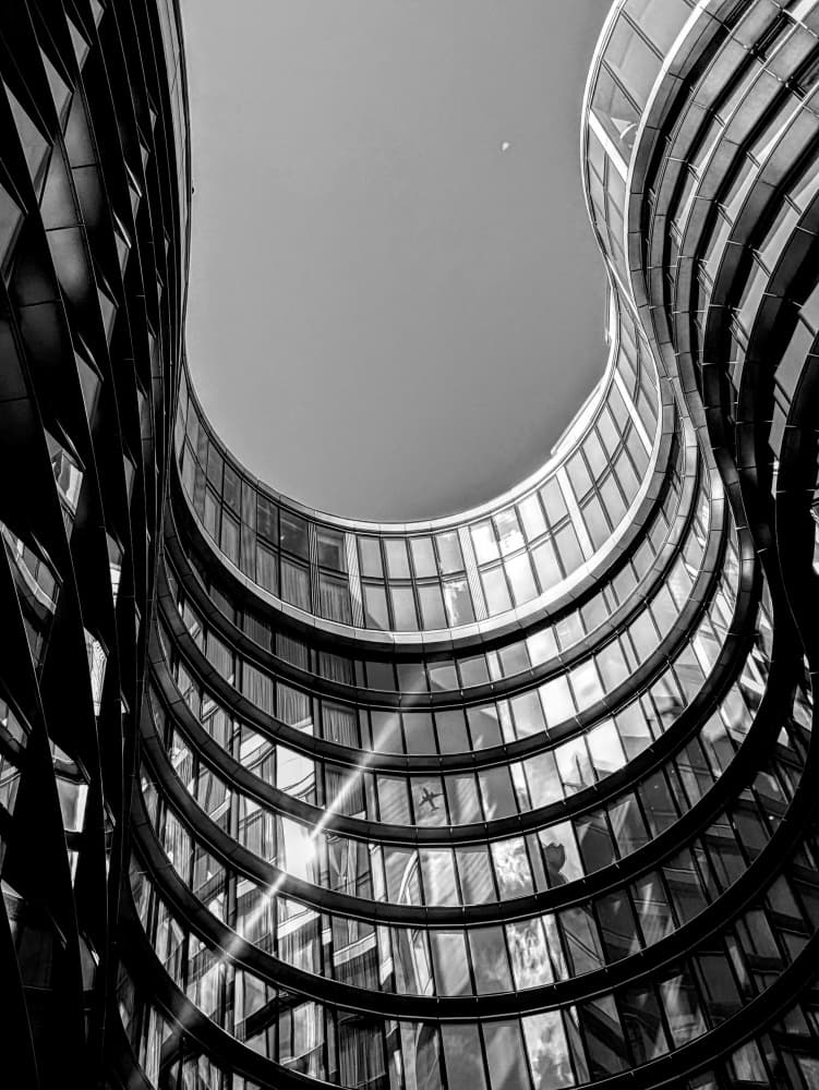 Modern Curved Architecture by Elizabeth Allen — canvas wall art