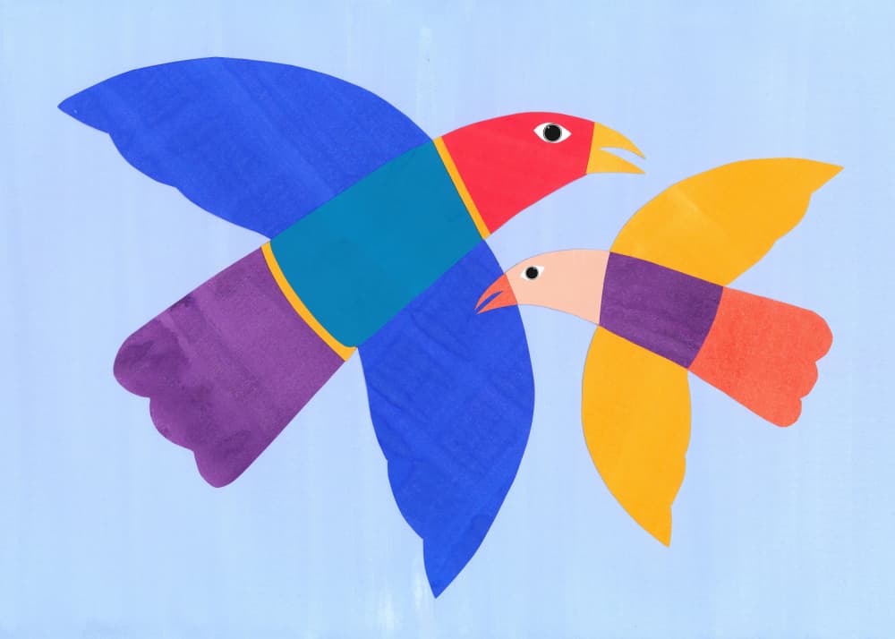 Colorful Flying Birds by Isabelle Brent — canvas wall art