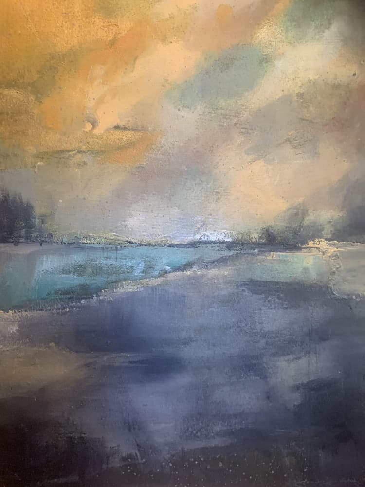 Golden Horizon Mist by Anna-Karin Bergius — canvas wall art