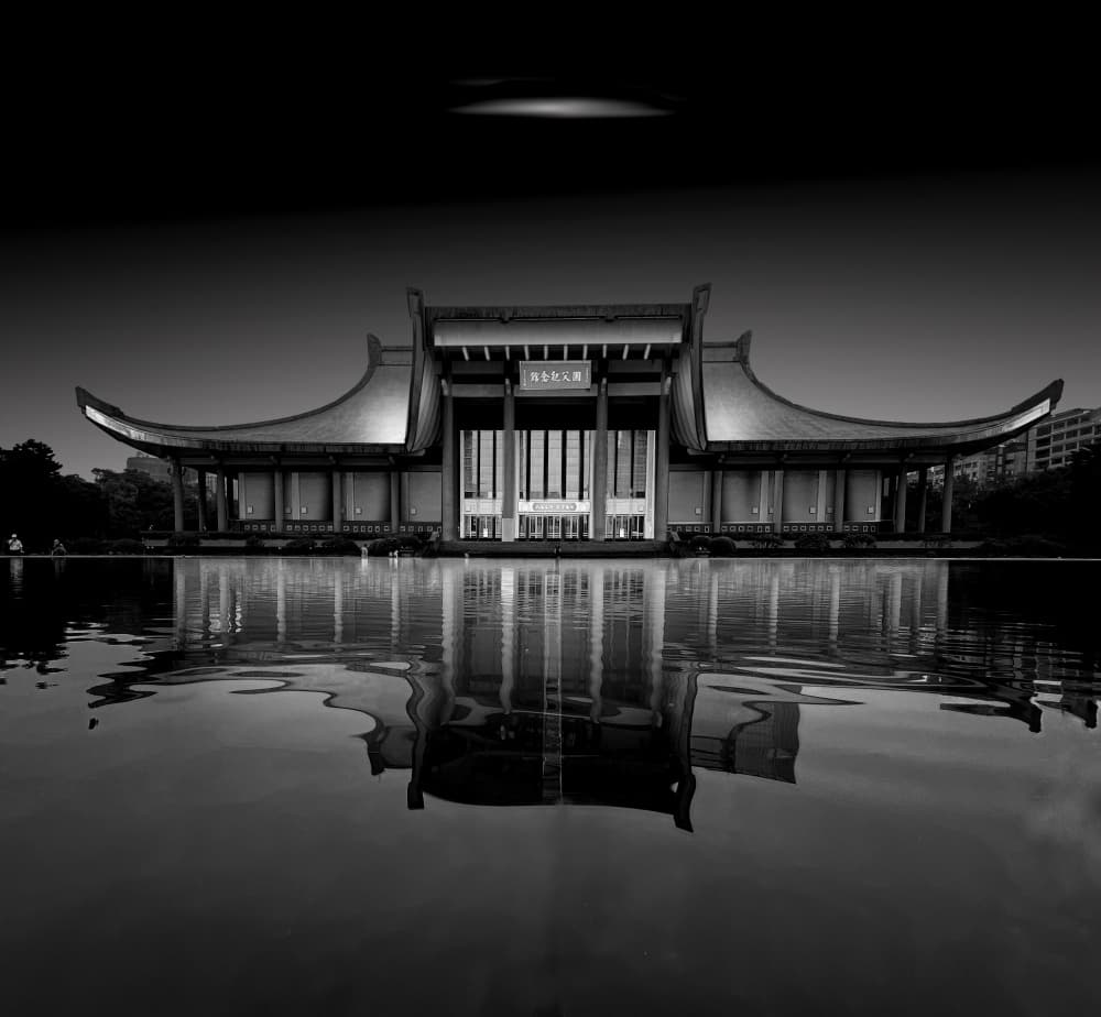 Taipei Memorial Hall Reflection by Jiahong Zeng — canvas wall art