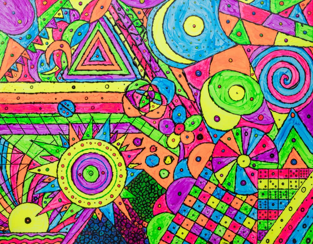 Vibrant Geometric Kaleidoscope by Lorenzo A Roe — canvas wall art