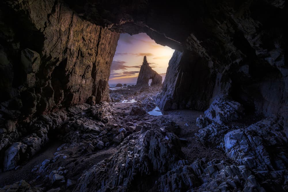 Cave Sunset Arch by Jorge Ruiz Dueso — canvas wall art