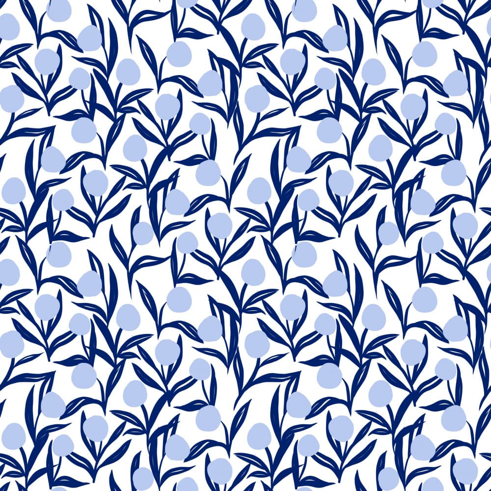 Blue Berry Branches by Josie George — canvas wall art