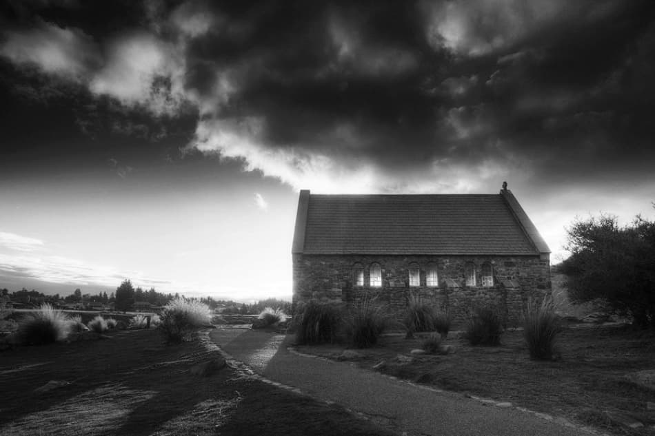 Dramatic Stone Church by Mel Brackstone — canvas wall art