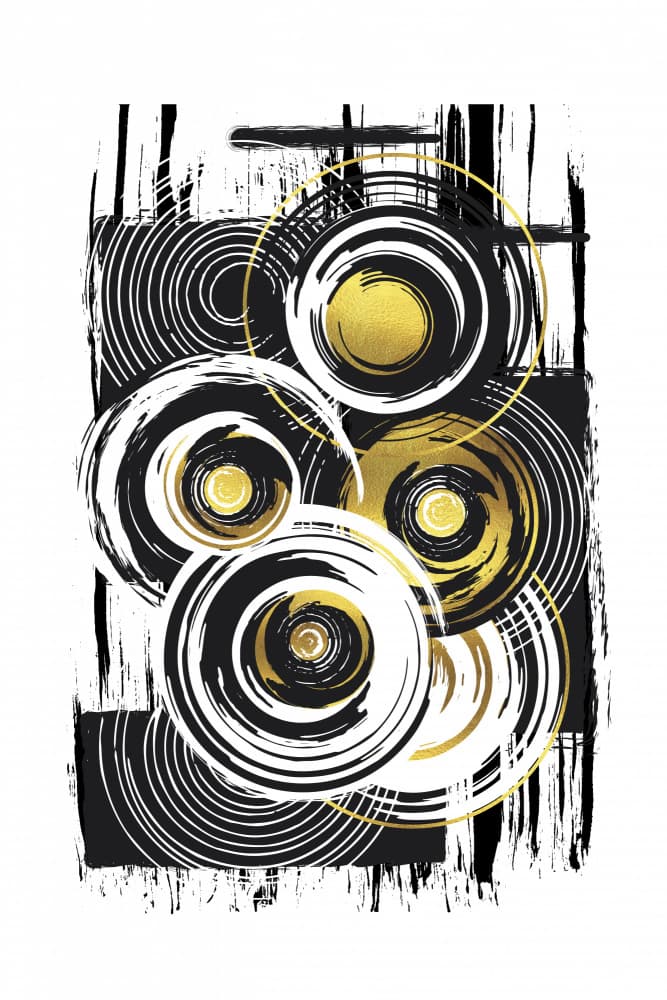 Brushstroke Gold Circles by Melanie Viola — canvas wall art