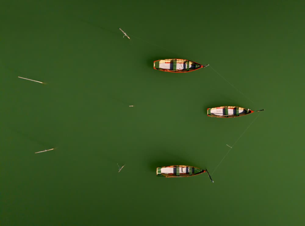 Green Water Boats by Streiff Marcel — canvas wall art