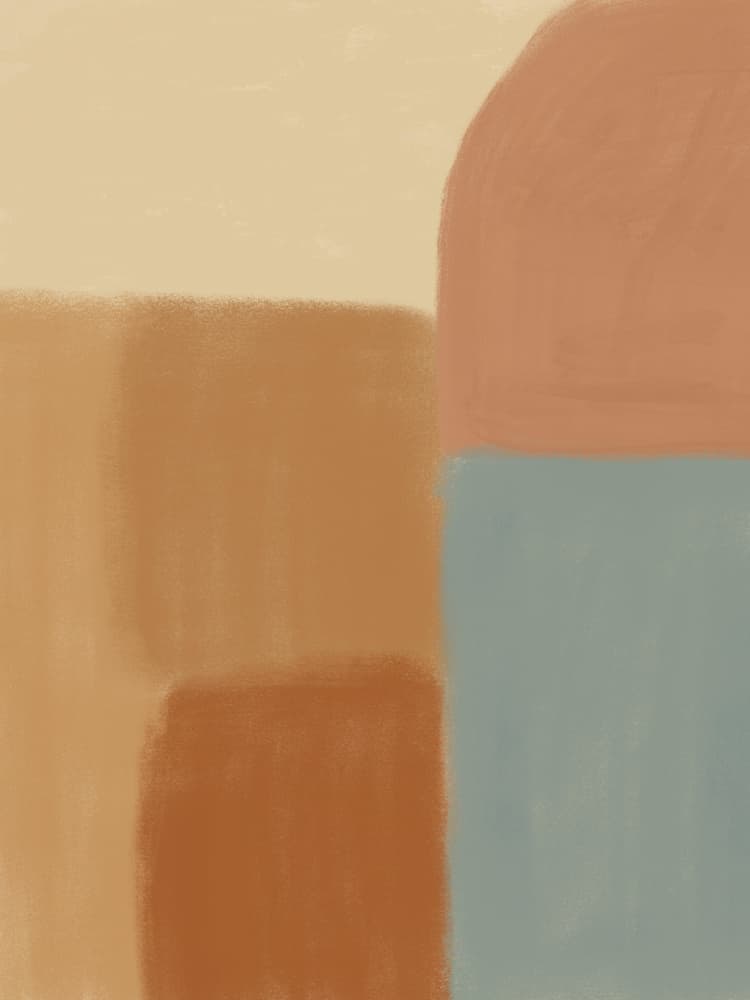 Warm Arch Shapes by Little Dean — canvas wall art