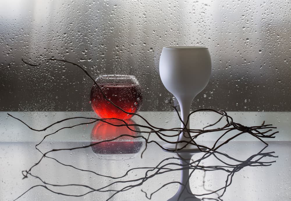 Moody Wine Reflection by Evgeniy Popov — canvas wall art