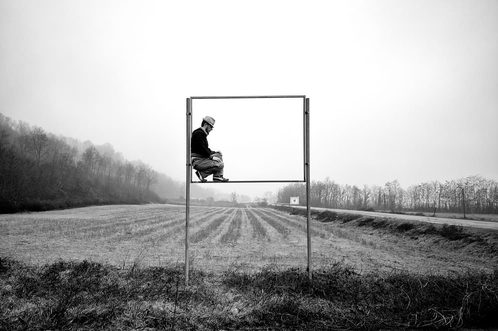 Solitary Billboard Figure by Carlo Ferrara — canvas wall art