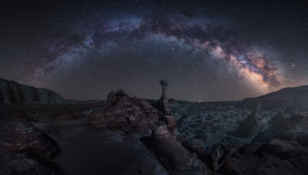 Milky Way Desert Hoodoo by Carlos F. Turienzo — canvas wall art