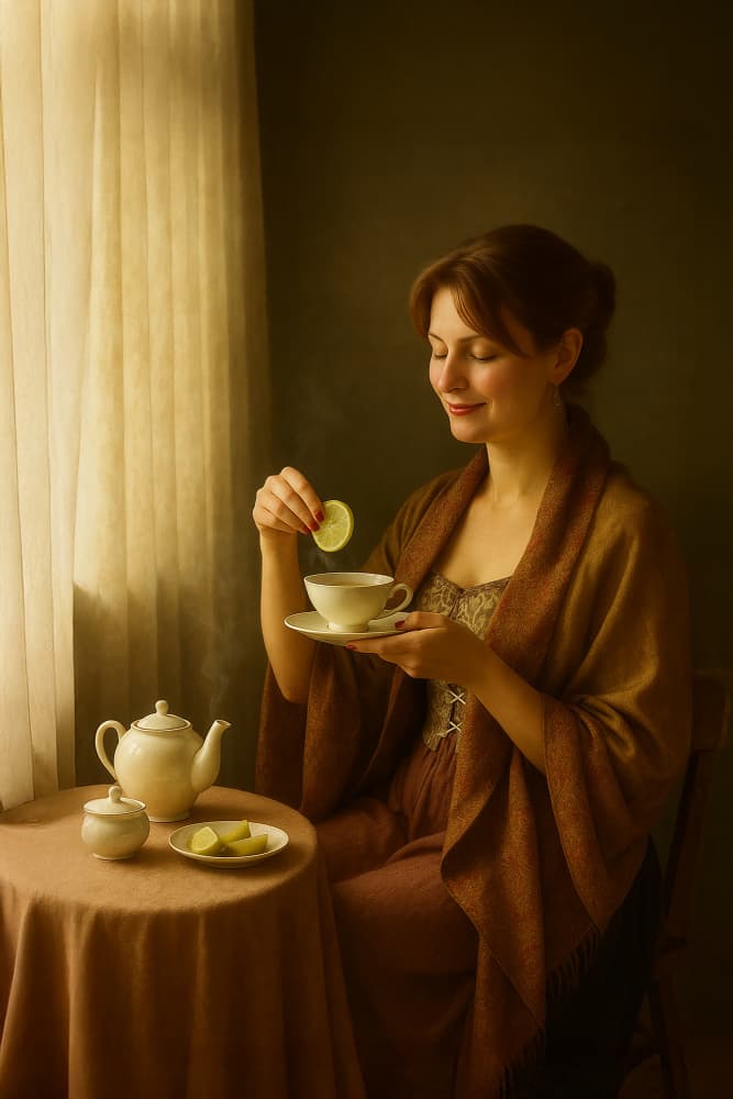 Cozy Tea Time by Ionel Onofras — canvas wall art