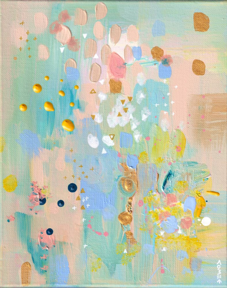 Dreamy Pastel Splatters by Camille Contini — canvas wall art