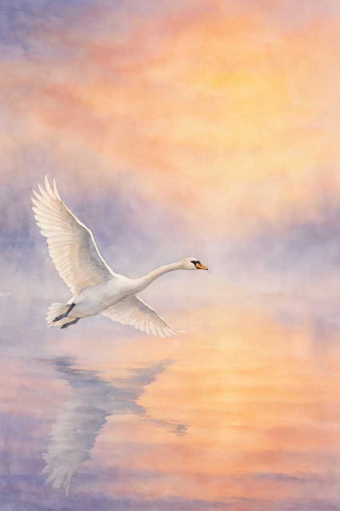 Majestic Swan Reflection by Natalie Bruns — canvas wall art
