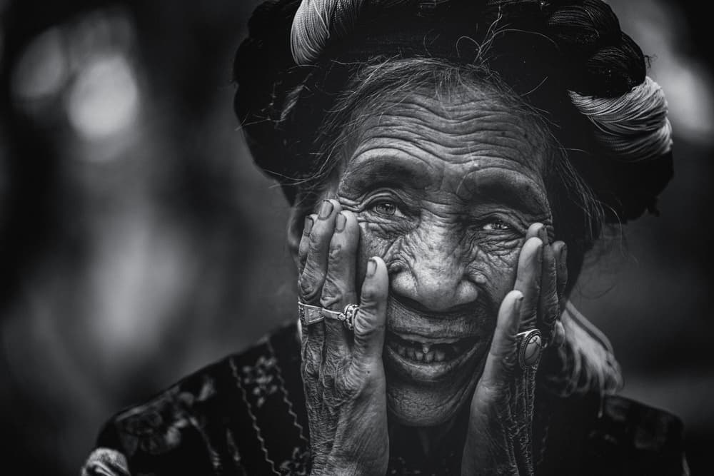 Happy Elderly Woman by Marco Tagliarino — canvas wall art