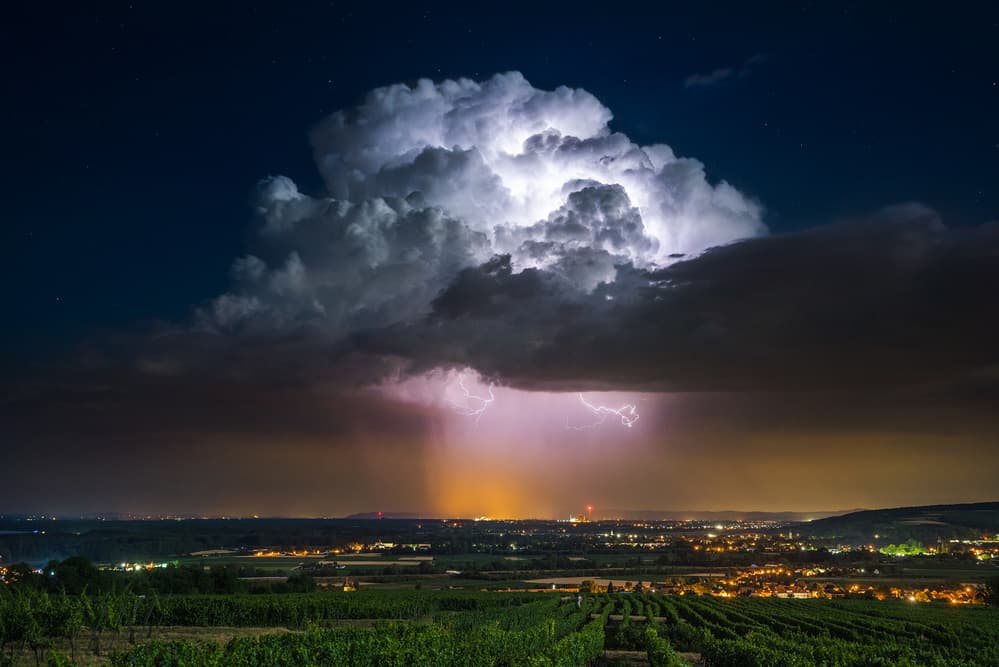 Electric Night Thunderstorm by Burger Jochen — canvas wall art