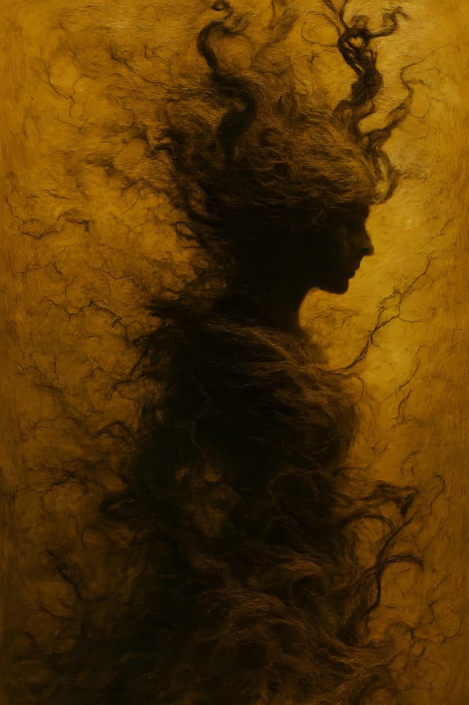 Golden Shadow Woman by HUGO — canvas wall art