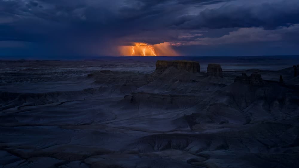 Electric Desert Night by Hanping Xiao — canvas wall art